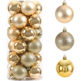 Mini Christmas Balls Ornaments Hanging Balls for Xmas Tree, Holiday, Wedding, Party (Goid)