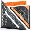 Carpenter's Square, Preciva Try Square, Multifunctional Foldable Triangle Protractor, Aluminium