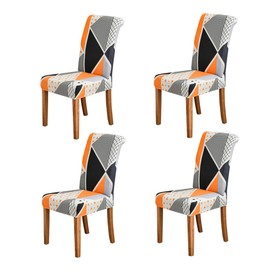 HZDHCLH Chair Covers Set of 4/6 Stretch Modern Chair Slipcovers for Dining Room Kitchen Wedding Party Washable Chair Protector(Triangular space,4pcs)