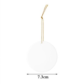 10pcs Sublimation Blanks Ceramic Disc Ornaments, Christmas Tree Decor Round Ornament for Sublimation, Blank Ceramic Ornaments (3" Round-Sublimation)