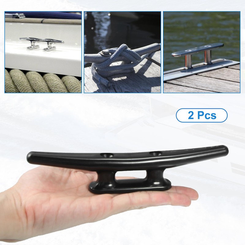 X AUTOHAUX 2pcs 8'' Plastic Boat Cleat Rope Cleat Boat