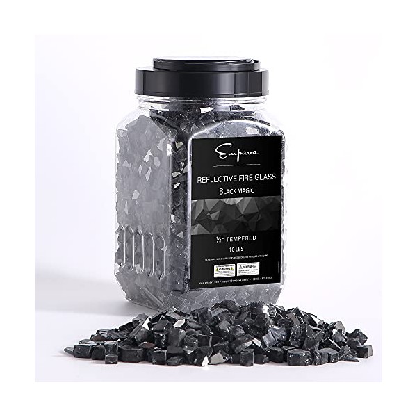 Empava 10 lbs. 1/2-in Reflective Tempered Glass for Gas Fire