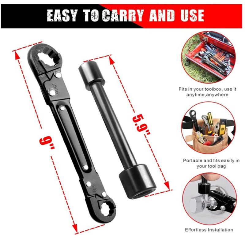 Plumbing Tools, Angle Stop Wrench Kit, Plumbing Wrench, Double Ended
