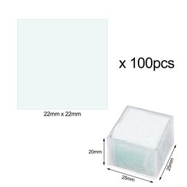 Microscope Cover Glasses 22 x 22 mm, Cover Glasses, Microscope, Slides and Cover Glasses, Microscope Slides, Microscope Slides, Microscope, for Microscopy Results Pack of 100