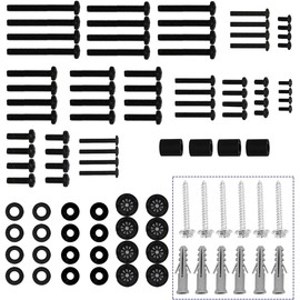 suptek TV Bracket Screw, 100pcs TV Screws Set, M4 M5 M6 M8 Television Screws and Spacers for Most TVs Up to 80", TV Bolts Fixing Kits, Universal VESA Screws YF-UVSP