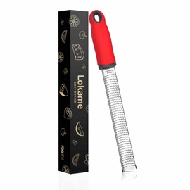 【Professional Chef Recommended】Grater, Grater, Cheese Grater, Grated, Cheese Shaving, Parmesan Cheese, Ginger, Garlic, Zester Grater (Red)