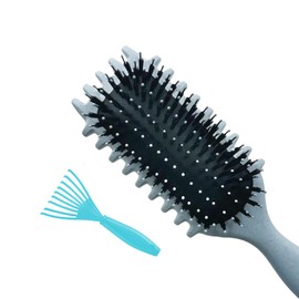 JOIYHY Curved Hair Brush, Curly Hair Brush, Professional Detangling Brush for All Hair Types (Light Blue)