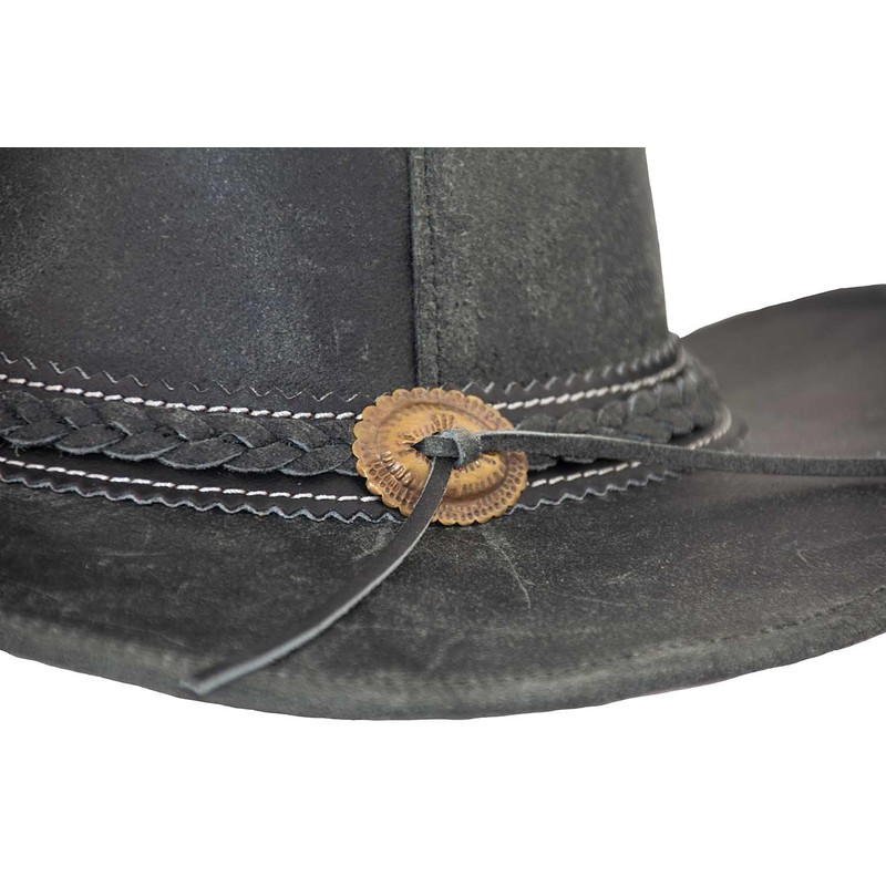 Black Jungle Dayton Leather Western Hat Australia Cowboy Hat, black