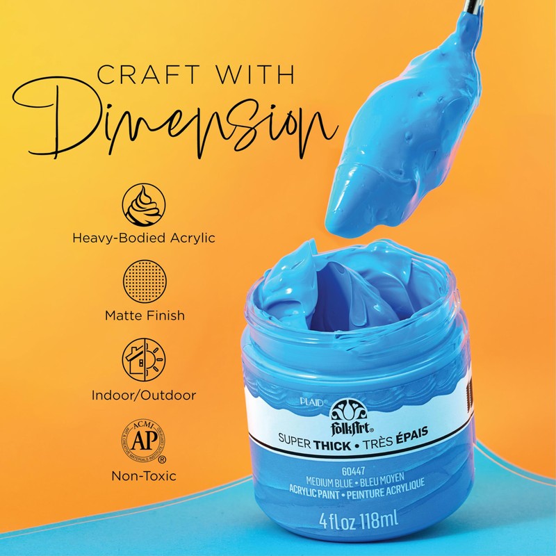 FolkArt Super Thick Acrylic Paint with a Textured Finish, Soft