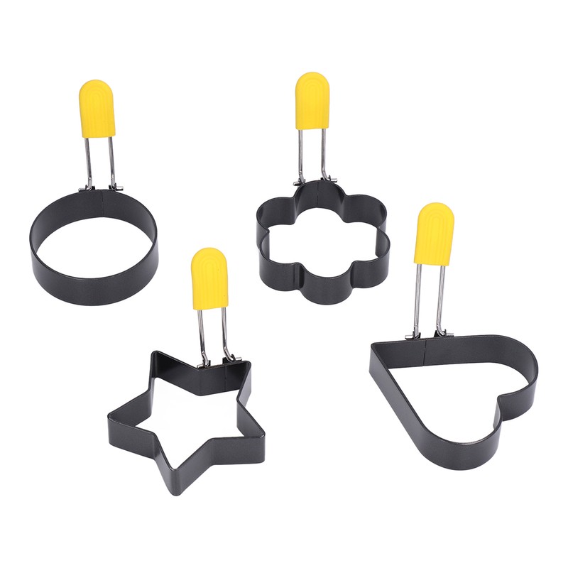Fried Egg Rings Set with Folding Handle Silicone Brush Non