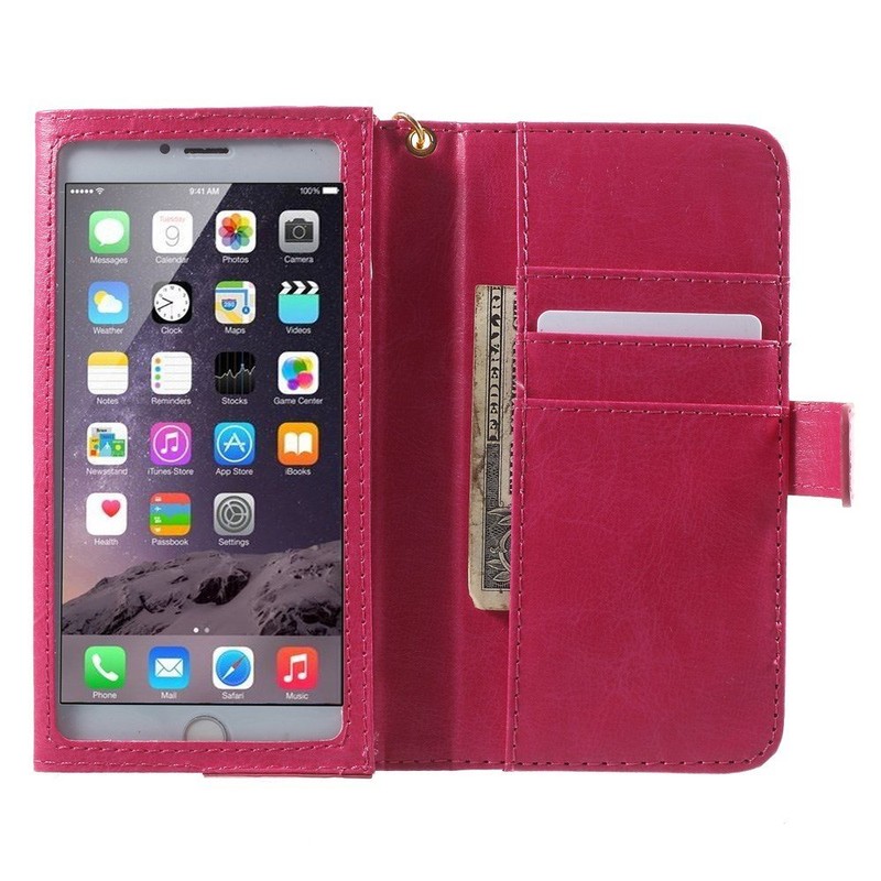 DFV Mobile Crazy Horse PU Leather Wallet Case with Frame