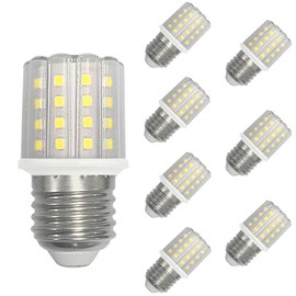 Syited E26 LED Corn Light Bulbs,5W Cool White 6000K, Equivalent to 60W E26 Halogen Bulbs,AC 85-265V, 360° Beam Angle,Edison Screw SES LED Corn Lamp, Not Dimmable, Pack of 8