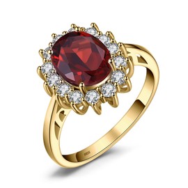 JewelryPalace Princess Diana Kate Middleton Gemstone Emerald Sapphire Topaz Amethyst Citrine Garnet Peridot Ruby Rings Engagement Ring Promise Ring Silver 925 Women's Jewellery Rose Gold Gold,
