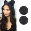 2PCS Mini Claw Fake Buns Straight Hair Bun Extensions Hair