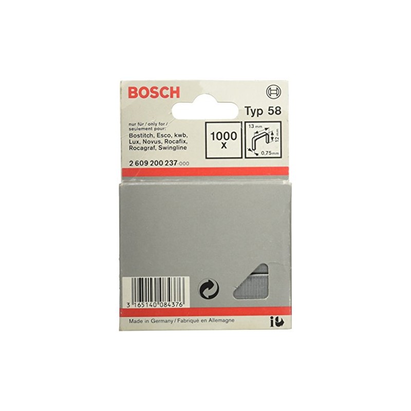 Bosch Accessories 2609200237 Fine Wire Staple, Silver, 12 x 13
