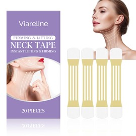 Cinta para el cuello, 20 unidades, invisible para el cuello, para papada y flacidez, parches antiarrugas reutilizables, de alta elasticidad, para piel flácida, hipoalergénica para todo tipo d