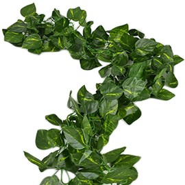 Unilove 168 feet Fake Foliage Garland Leaves Decoration Artificial Greenery Ivy Vine Plants for Home Decor Indoor Outdoors (Artificial Scindapsus Leaves)