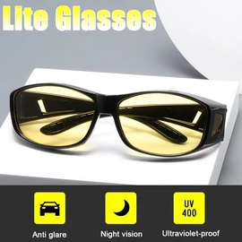 Tomuvpzn Macular Degeneration Glasses for Men/Women,Glasses for Macular Degeneration Aids, Glaucoma, Cataracts and Retinitis Pigmentosa for Outdoor and Indoor Yellow Lenses, Large Size