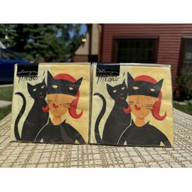 Unbranded 2 Packs~Cat Woman & Black Cat~Party Paper Cocktail Napkins~40 Napkins Total NEW