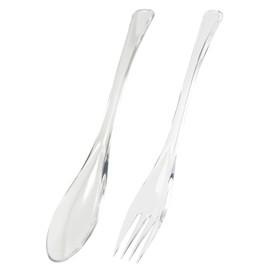PTW109_195 IJ Plakira Ij Plakira Classic Spoon Fork Set, Smooth Mouthfeel, 7.9 inches (20 cm), Made in Japan, Bleach, Outdoor, Clear, Kids, Camping, Stylish, Cute, Easy to Hold, Easy to Eat, Thin