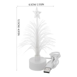 minkissy 2pcs Mini Christmas Tree USB Connection LED Fiber Optic Xmas Tree Multi Colors Changing Night Light for Home Shopping Mall Bedroom