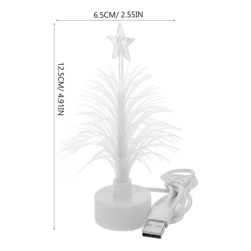 minkissy 2pcs Mini Christmas Tree USB Connection LED Fiber Optic