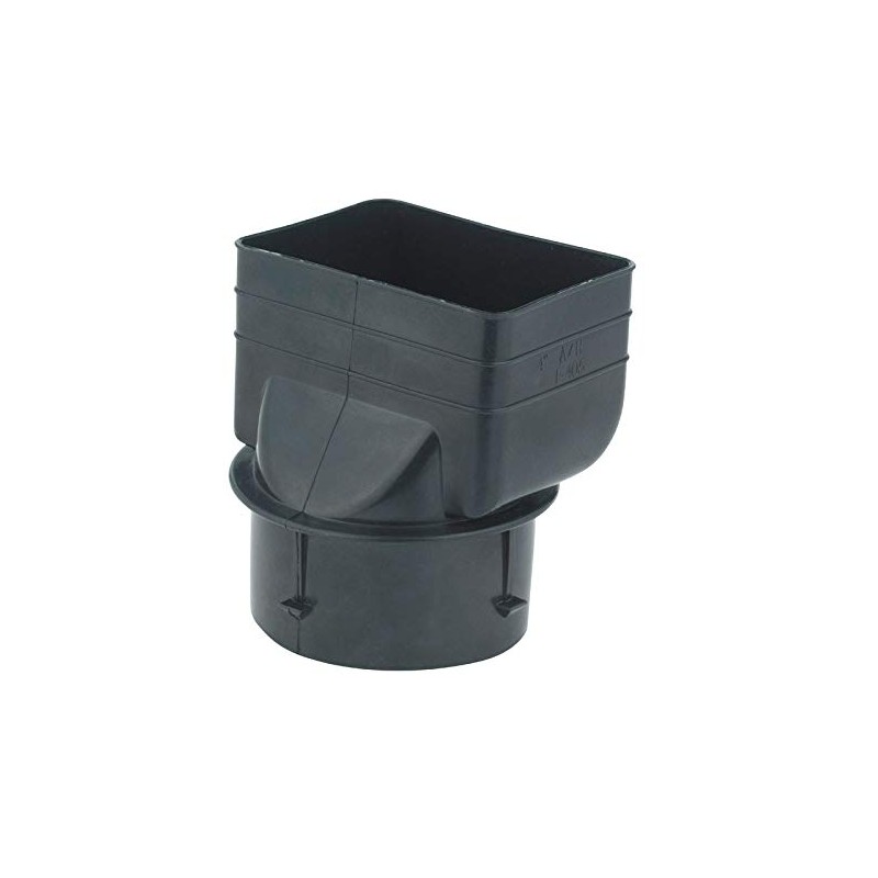 Mutual Industries Black Downspout Adapter, 3" x 4" x 4"