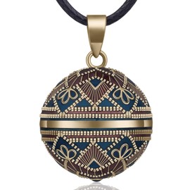 EUDORA Harmony Ball Pregnancy Necklace Music Wishing Chime Maternity Ball Pendant Necklace for Women Ladies Best Jewellry Gift, 45"+30inch