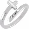 Paris Jewelry Sterling Silver Engravable Sideways Cross Ring