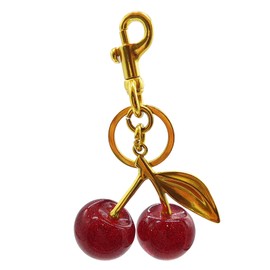 AIWEAM Cherry Keychain, Cherry Bag Charm，This Car Cherry Keychain is Made of Resin and Metal is Used for Backpack and Wallet (Golden)