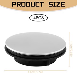 Lotsdonxia 4 PCS Faucet Hole Cover, Sealed Leak Proof Stainless Steel Sink Decorative Plugs for Kitchen, Bathroom, Vanity Sinks(Installing Hole for 28-38mm)