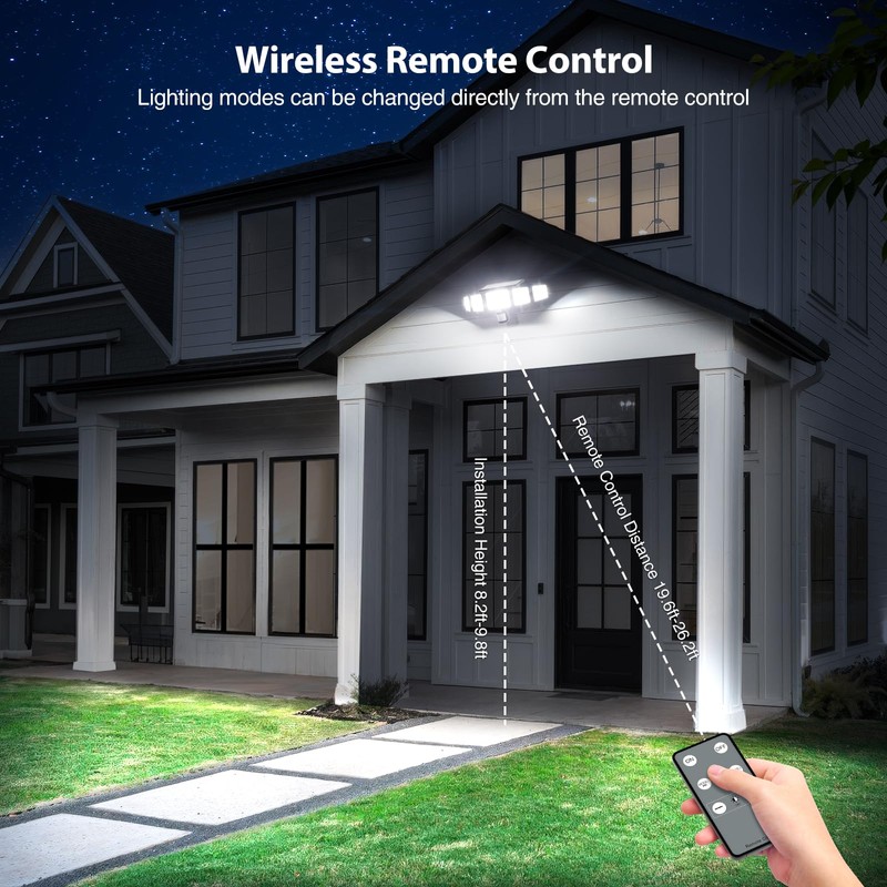3000LM Solar Lights outdoor, 5 Adjustable Heads Solar Motion Sensor