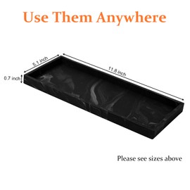 YEMTAL Bathroom Sink Countertop Vanity Organizer Tray, Silicone Kitchen Organizer Soap Tray, Organizer Counter Tray for Jewelry Perfume Cosmetics Keys - Black Silicone Rectangular 11.7”