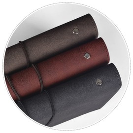 Operitacx Business Style A5 Notebook with Strap and Pen Holder Pu Leather Diary 3-fold Notepad Occasions