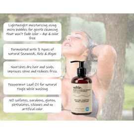 Saltie Hydrating Shampoo with Seaweed, Kelp, and Algae Enriched Formula I Moisturizes, Conditions, Repairs I Color Safe Moisturizing Shampoo for All Hair Type I 8.5 fl. Oz/250ml