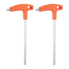 sourcing map 2pcs T-Handle Hex Key Wrench 8mm Metric CR-V T-Key Inner Hexagon Wrenches Spanner Repair Tool for Automotive Household Maintenance, Orange