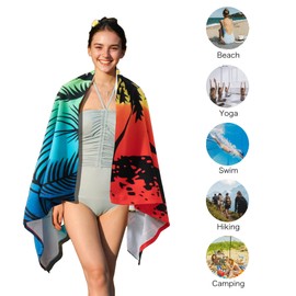 Battilo Microfiber Beach Towel - Extra Large 71x39 Inch - Quick Dry, Sand-Resistant, Ultra Soft - Lightweight Travel Towel for Beach, Pool, Yoga, Travel, Camping, Picnic - Vibrant Printed Designs