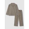 JAJU [JAJU/자주] 여 플란넬 파자마 세트_다크 그린 [JAJU] Women's Flannel