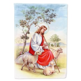 Caroline's Treasures APH3421GF Jesus Holding Lamb Garden Flag Mailbox Flag Decorative Yard Flag Banner Outside Patio Artwork Yard Flower Beds, Garden Size, Multicolor