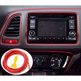 16Ft (5m) Gap Trim Strip for Car Interior Decorative Molding Door Panel (Red)