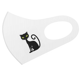 igsticker 017977 Design Mask, 2 Piece Set, Polyester, Washable, Cloth Mask, Unisex, One Point, Cat, Black Cat, Illustration