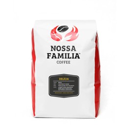 Nossa Familia Italian Coffee - Medium-Dark Roast Low Acid - Fair Trade Whole Coffee Bean- Smooth Balanced and Low Bitterness - Roasted Whole Coffee- Sourced from Small Peruvian Farms - Delicia 2lb