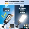 Solar Street Lights Outdoor Waterproof, 30000LM 6500K LED Motion Sensor