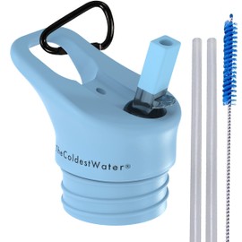The Coldest Water Insulated Standard Mouth Size 2.0 - Sports Straw Cap Flip Top Lid - Multi-Compatible with Standard Mouth Size Stainless Steel Water Bottles (Fusion Blue)