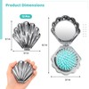 12 Pcs Foldable Travel Hair Brushes, Mini Shell-Shaped Hair Combs