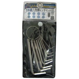 Ichinen Access 12949 Strong Tool Screwdriver Set of 8 Hex Key with Ring