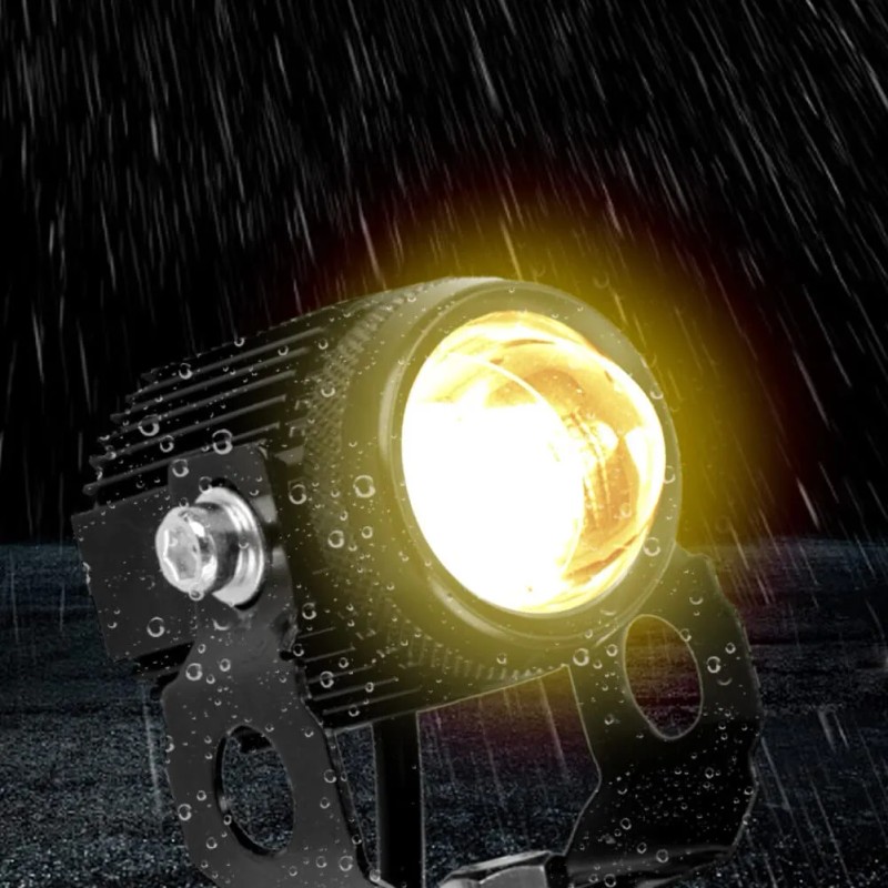 Par De Faros Auxiliares Moto 60w Led Amarillo Y Blanco