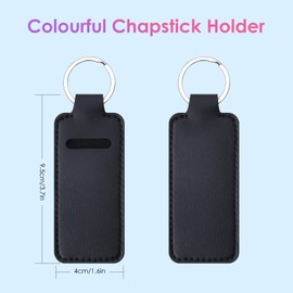 Gerkia Two-piece Chapstick Holder KeyChain，Cute Leather Women and Men Lip Balm Holder Lipstick Key Chain.