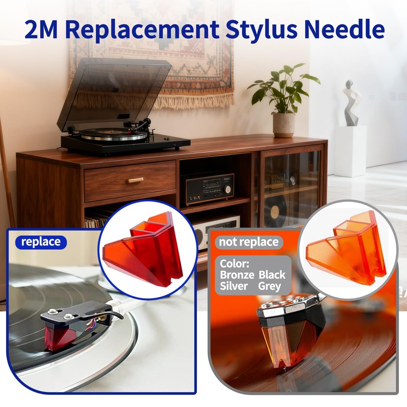 Replacement Stylus 2M Blue Compatible with Ortofon Fluance Rt83 Rt84