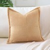 OTOSTAR Striped Corduroy Throw Pillow Covers with Splicing Super Soft